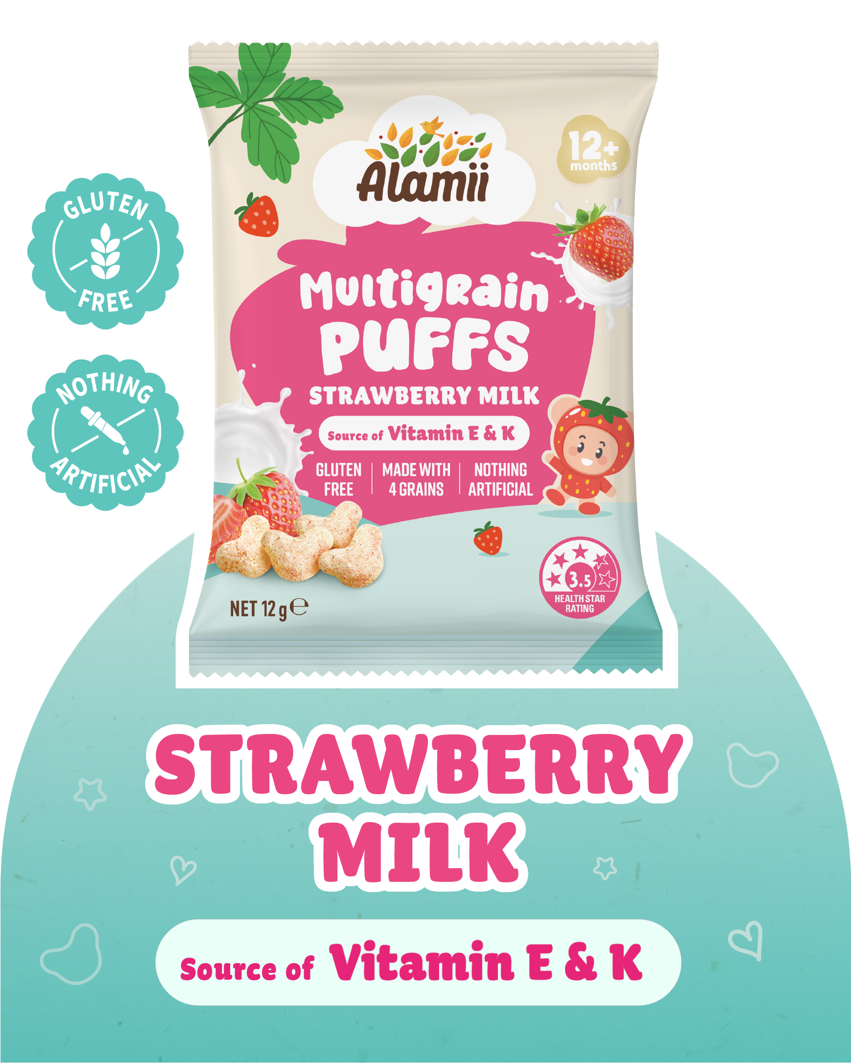 Multigrain Puffs  - Strawberry Milk