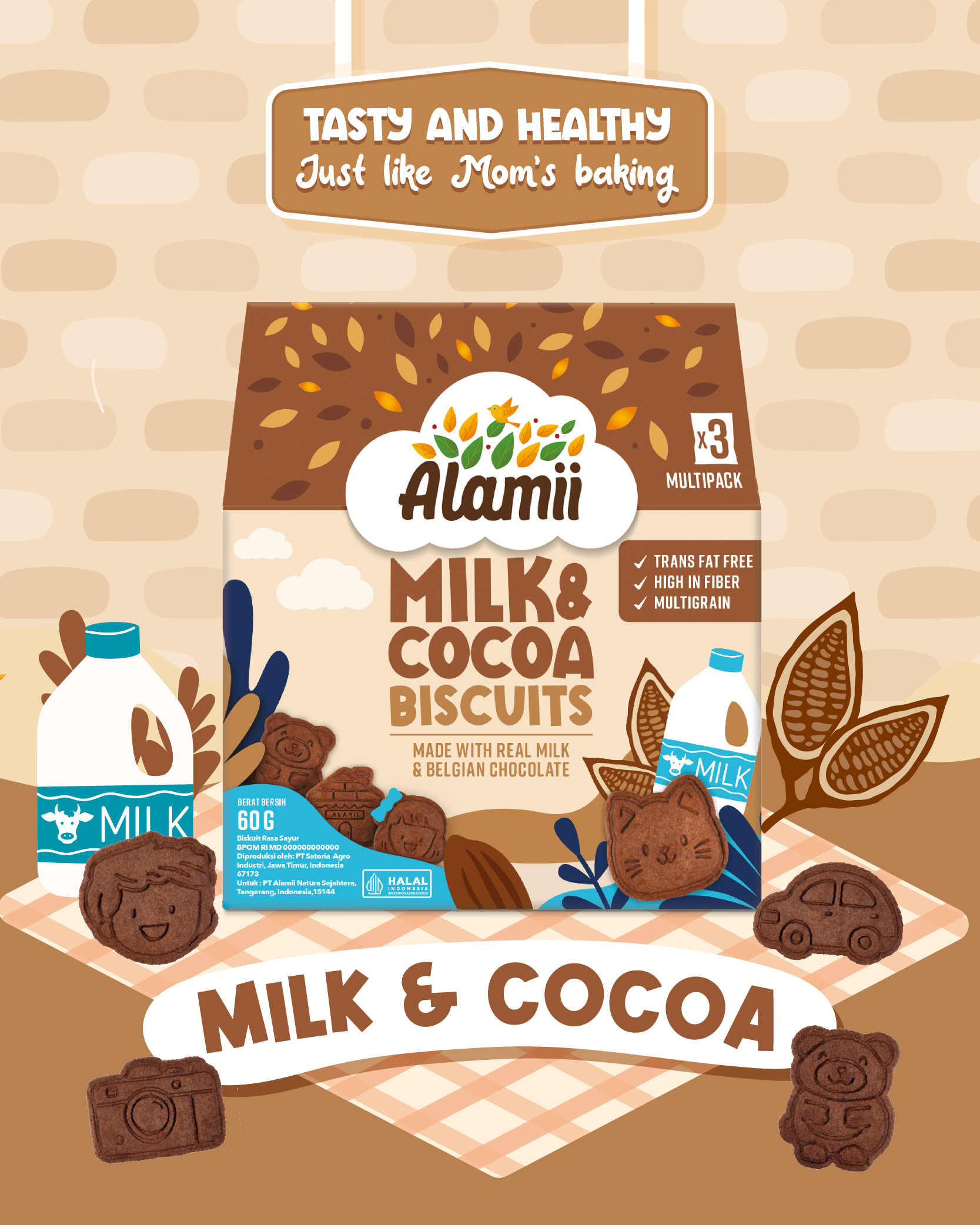 Alamii Multigrain Biscuits Milk & Cocoa