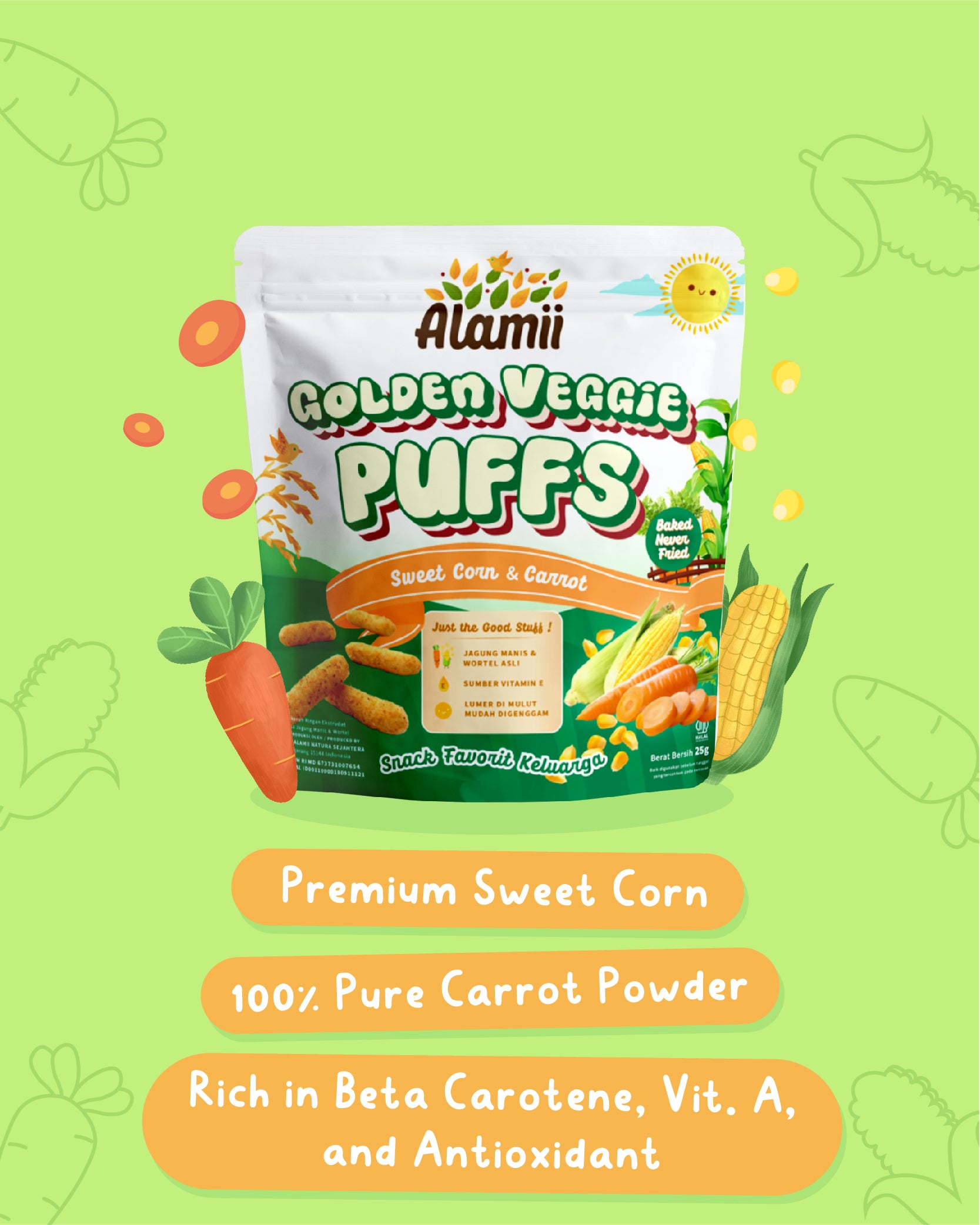 Alamii Golden Veggie Puffs